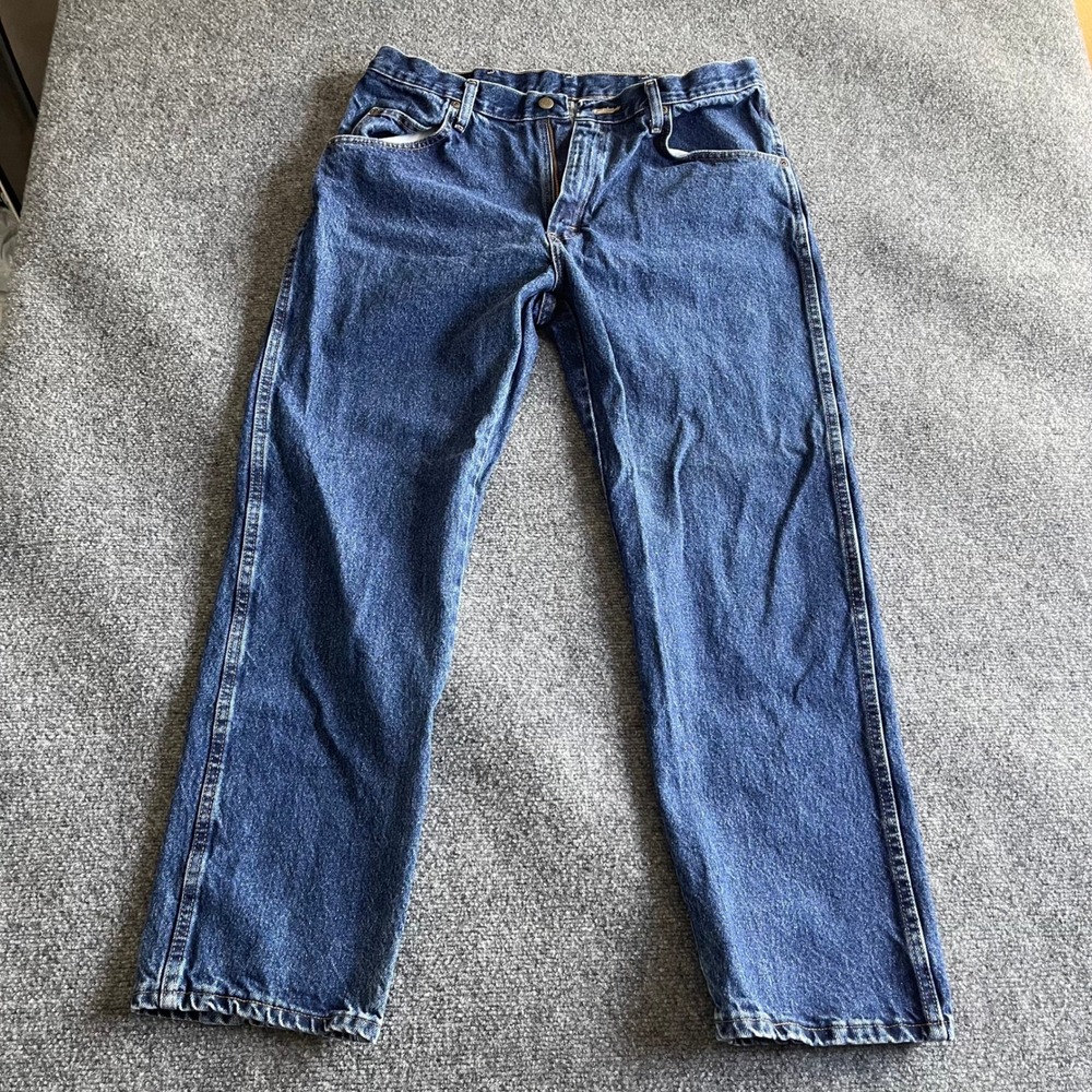 Wrangler Mens Regular Fit Straight Leg Blue Jeans 36x30‎ Medium Wash 96501MR
